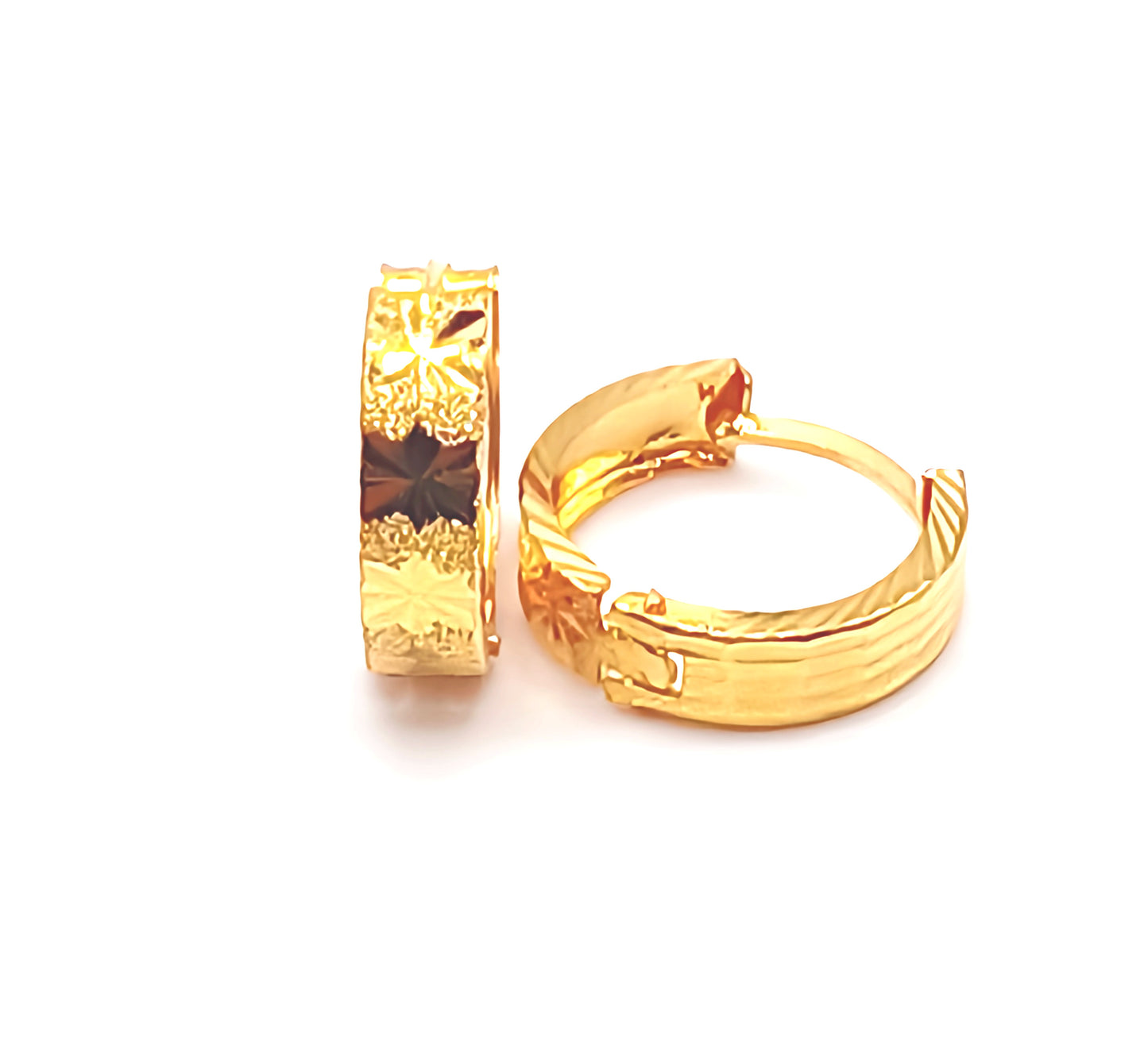 22K / 916 Gold - D/Cut Round Clip Earring - 2.52 gm