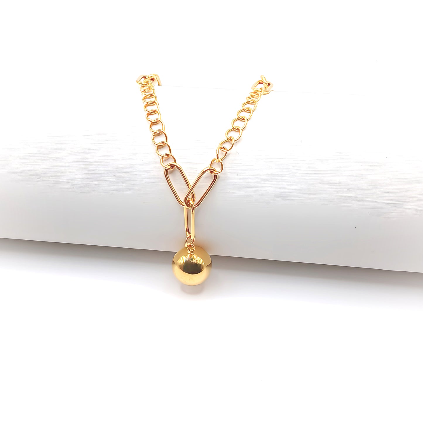 22K / 916 Gold - Modest Oval Link Ball Bracelet - 5.69 gm