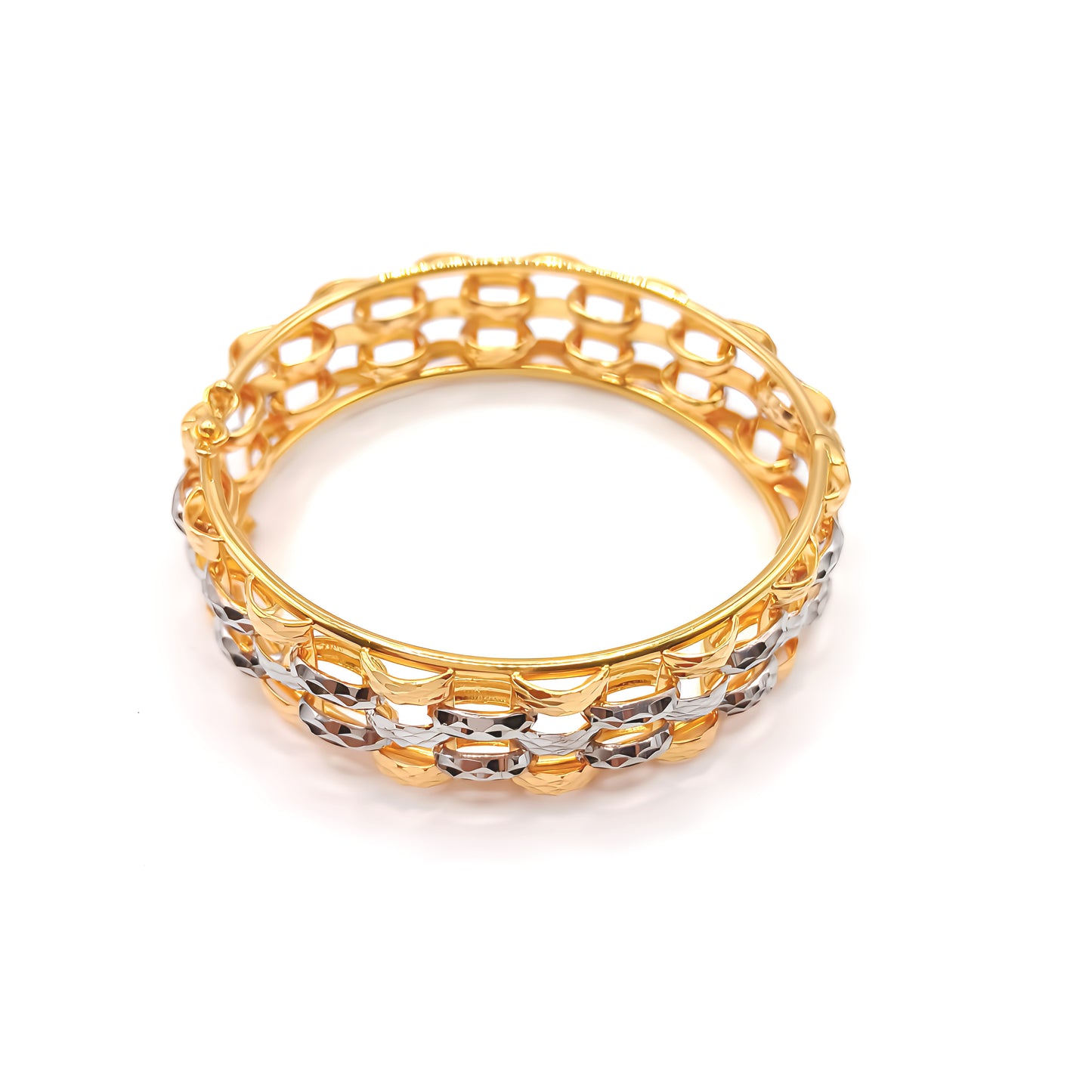 22K / 916 Gold - 2 Tones Laser Bracelet - 29.12 gm