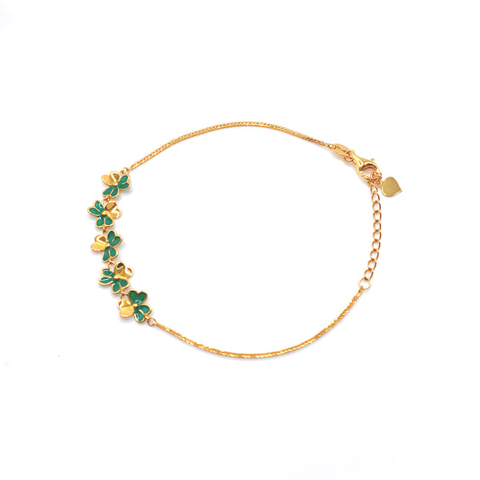 22K / 916 Gold - Inspire Chieti Green Mini Clover Bracelet - 2.51 gm
