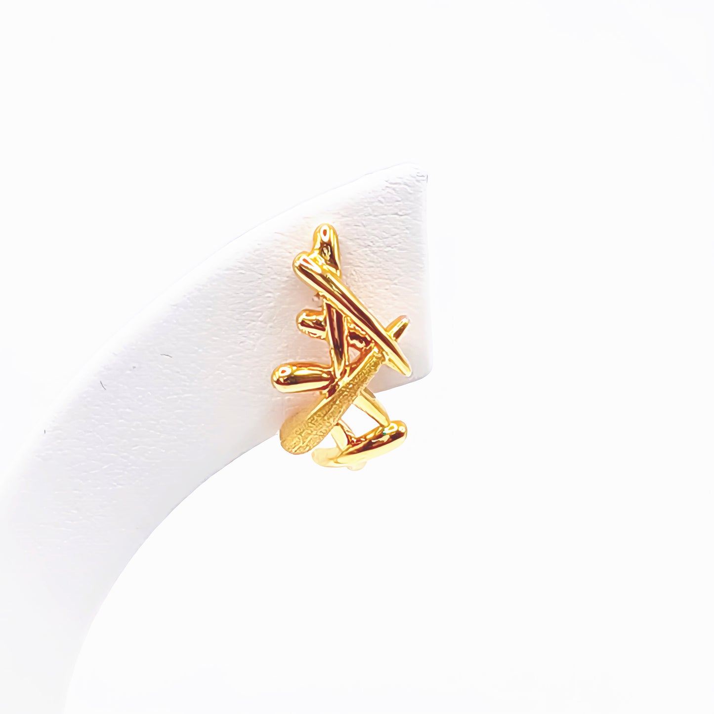 22K / 916 Gold - Inspire Chieti Criss Cross Swastika Earring - 3.84 gm