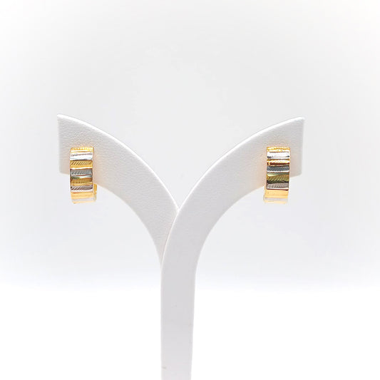 22K / 916 Gold - Inspire Jubilee Double Tone Stripe Earring - 2.70 gm