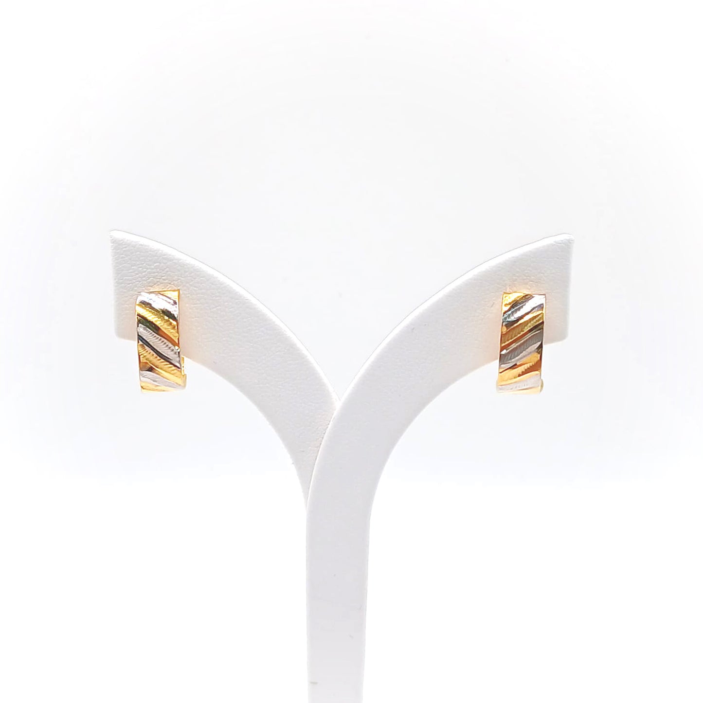 22K / 916 Gold - Inspire Jubilee Double Tone Stripe Earring - 2.69 gm