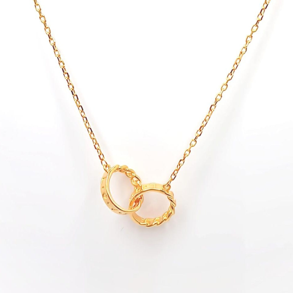 22K / 916 Gold - Double Round Halo Necklace - 4.71 gm