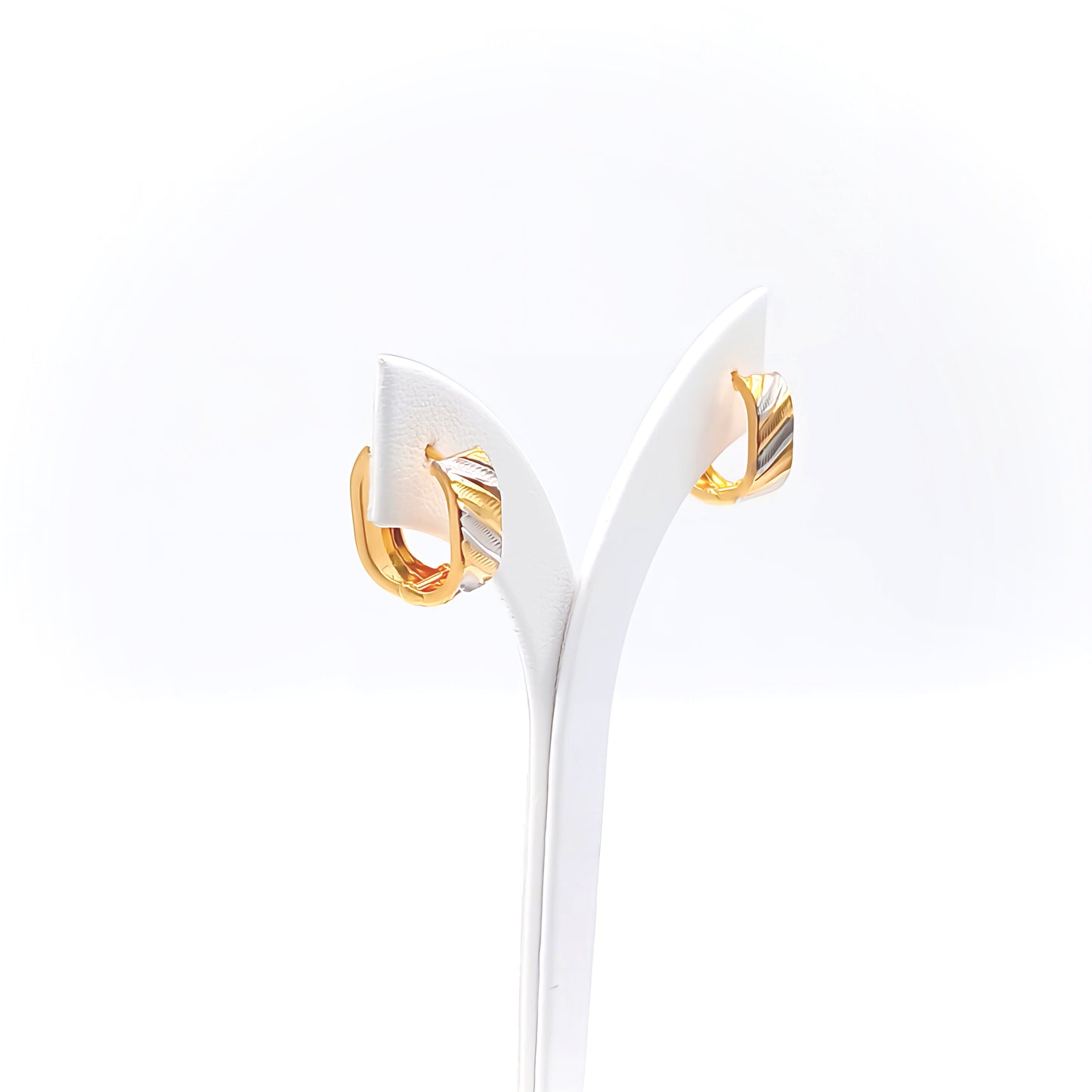 22K / 916 Gold - Inspire Jubilee Double Tone Stripe Earring - 2.69 gm