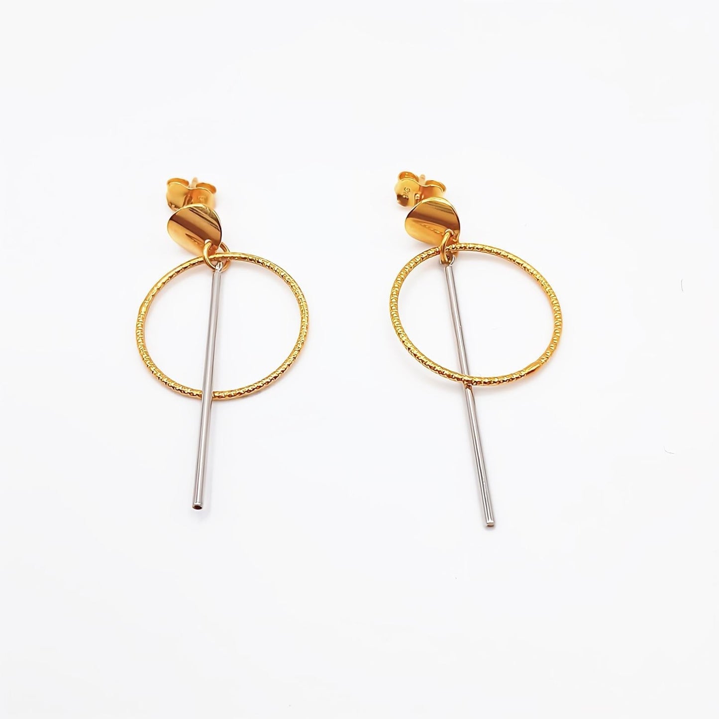 22K / 916 Gold - Inspire 2 Tones Pendulous Earring - 2.48 gm