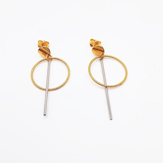 22K / 916 Gold - Inspire 2 Tones Pendulous Earring - 2.48 gm