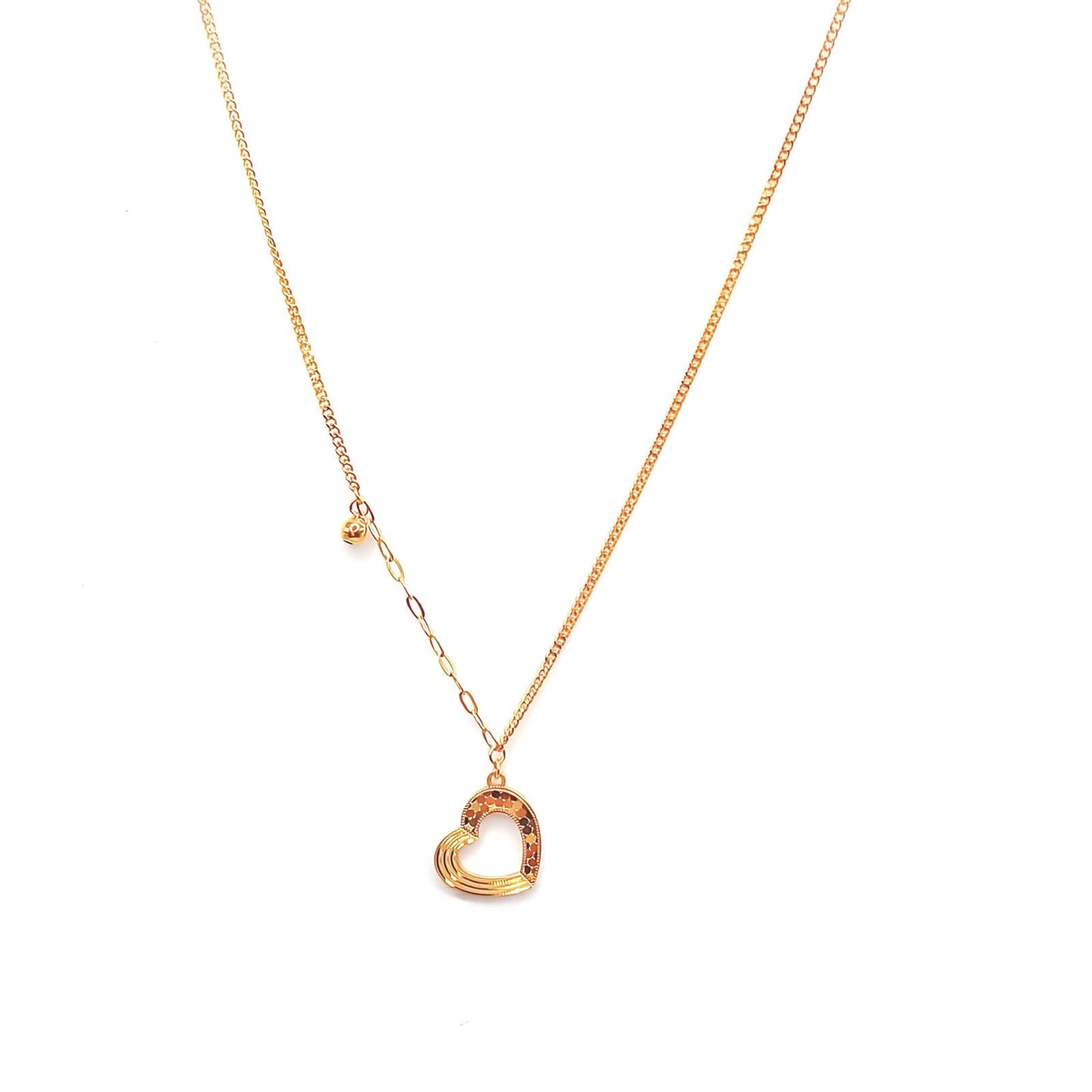 22K / 916 Gold - Sequin Heart With Flat Necklace - 4.10 gm