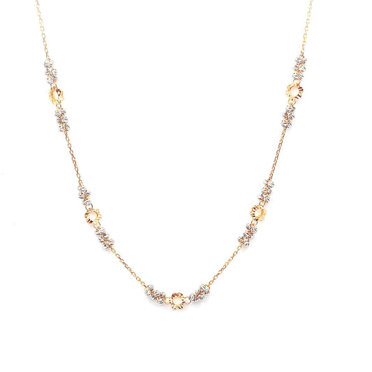 22K / 916 Gold - 2 Tones Ball Cable Necklace - 7.81 gm