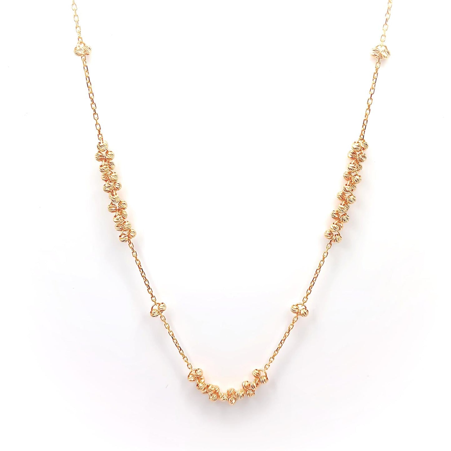 22K / 916 Gold - Ball Cable Necklace - 6.99 gm