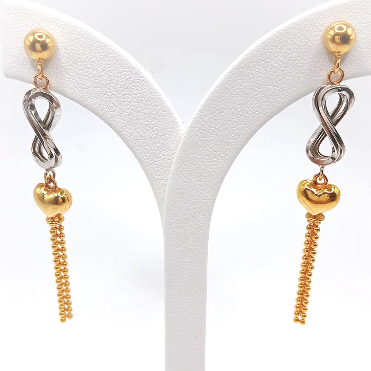 22K / 916 Gold - Inspire 2 Tones Pendulous Earring - 6.15 gm