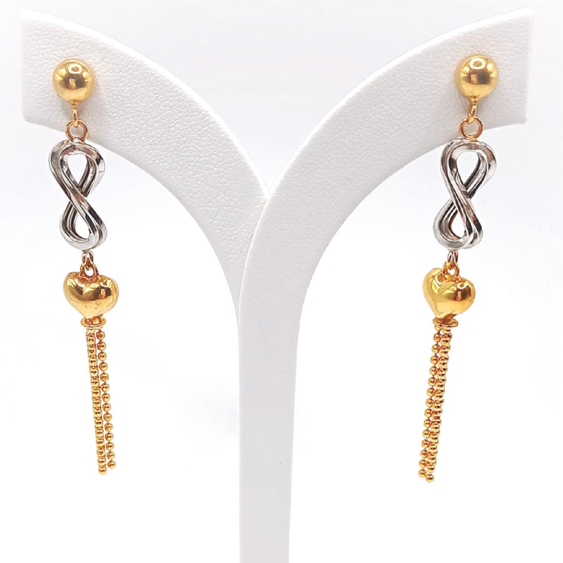 22K / 916 Gold - Inspire 2 Tones Pendulous Earring - 6.15 gm