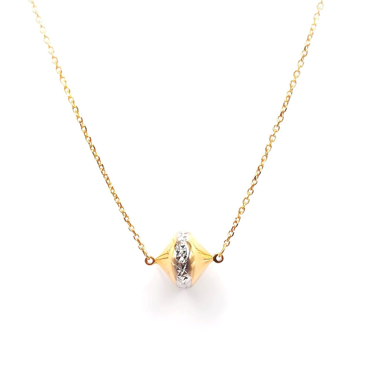 22K / 916 Gold - Inspire 2 Tones Teardrop Necklace - 4.64 gm