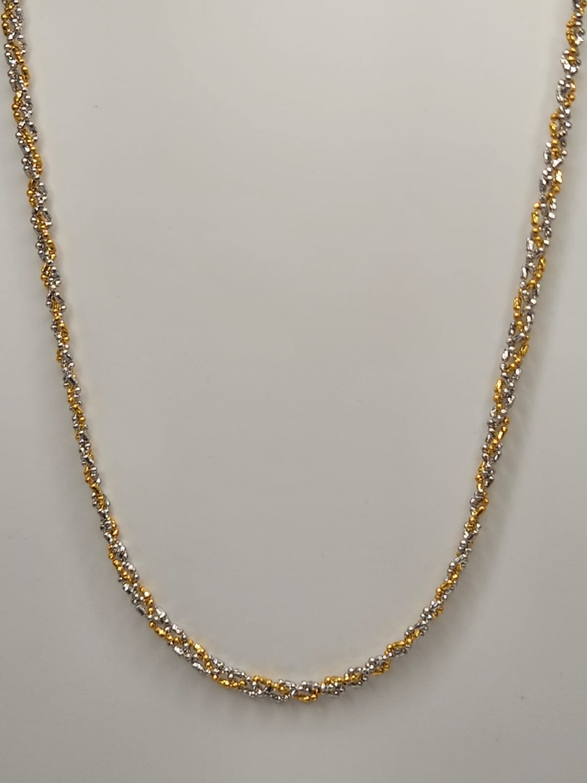 22K / 916 Gold - Ivry 2 Tones Braid Ball Necklace - 13.69 gm