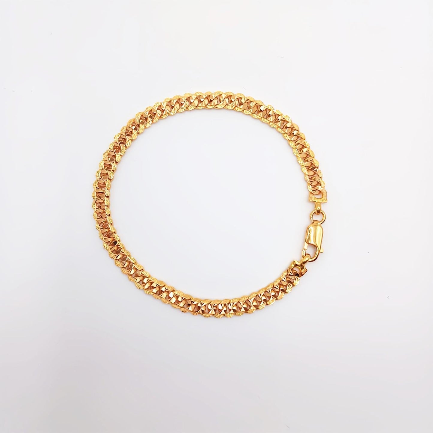 22K / 916 Gold - D/Cut Interlock Bracelet - 10.42 gm