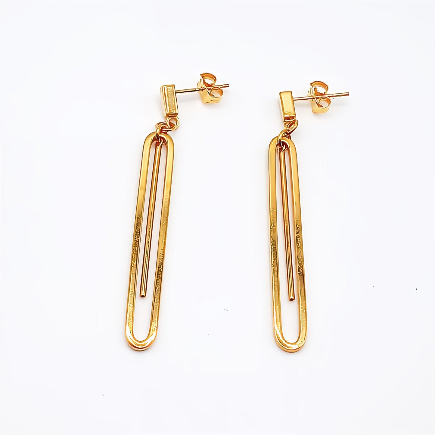 22K / 916 Gold - Inspire Paper Clip Pendulous Ear Stud - 4.23 gm