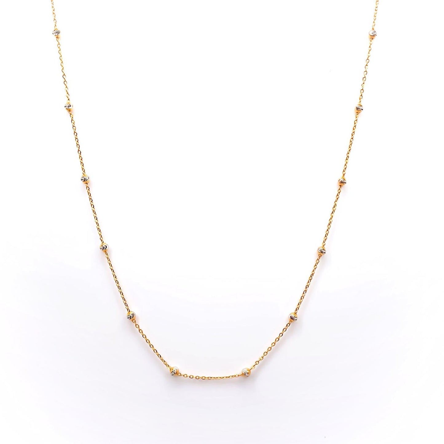 22K / 916 Gold - Inspire 2 Tones Ball With Swastika Necklace - 3.13 gm
