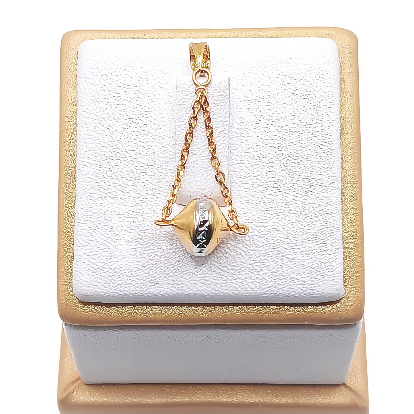 22K / 916 Gold - 2 Tones Pendulous Ball Pendant - 1.14 gm