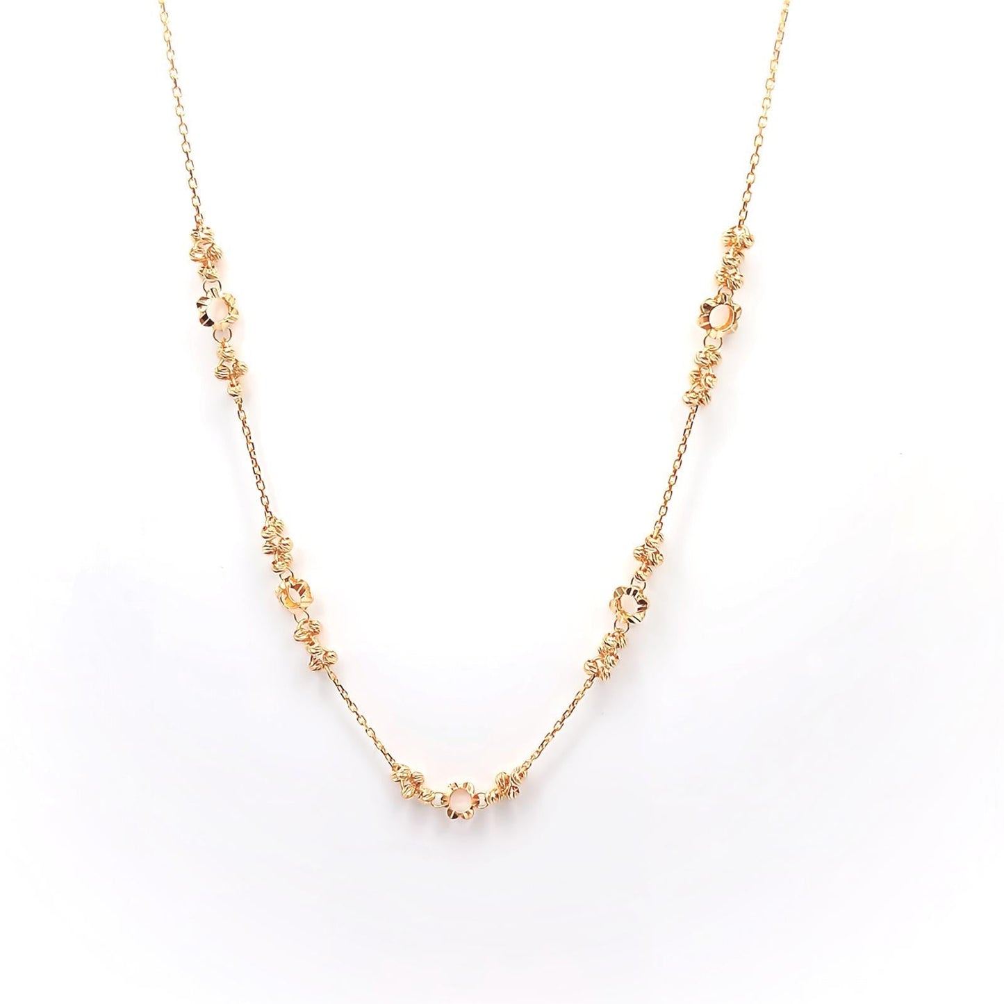22K / 916 Gold - Cutting Ball Cable Necklace - 7.86 gm