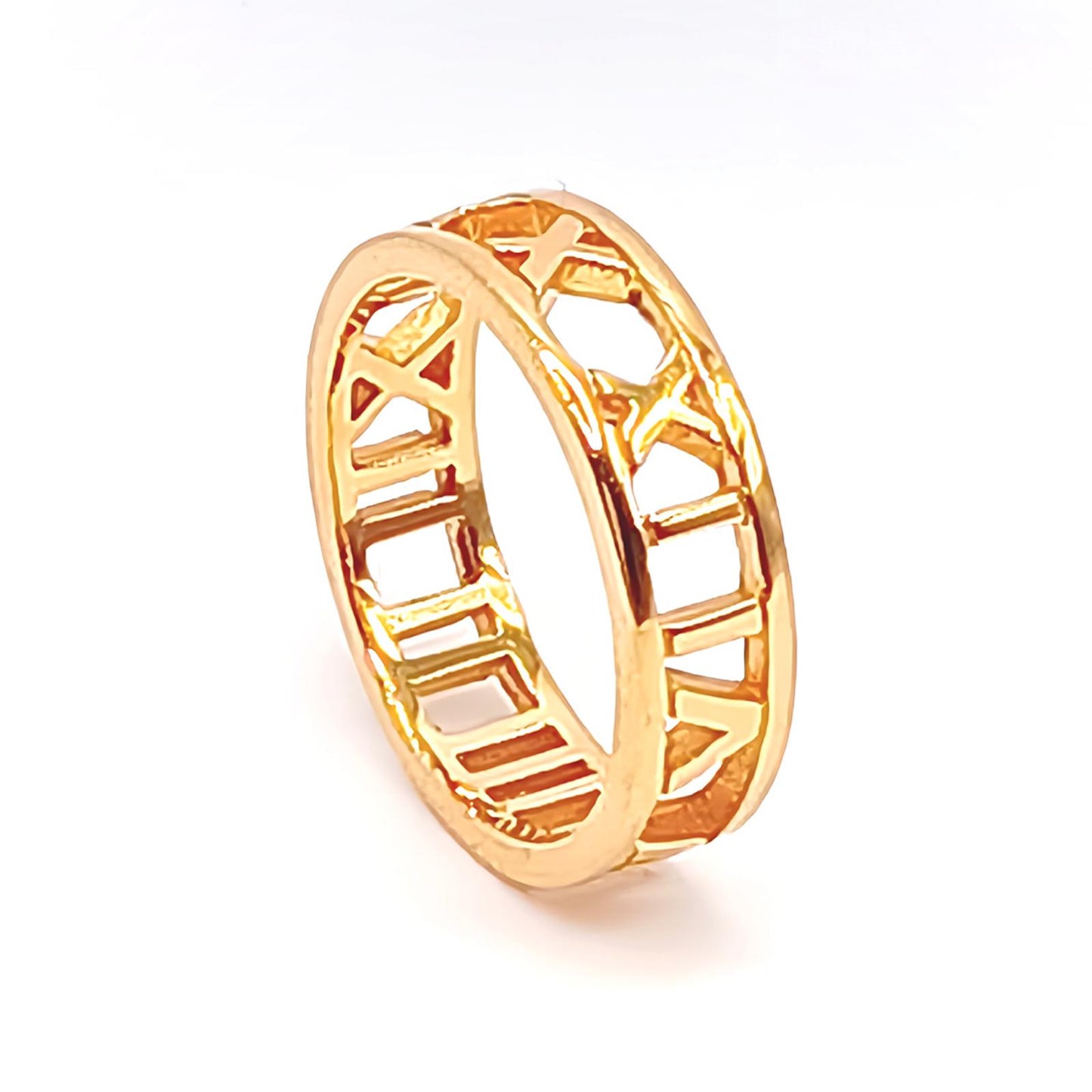 22K / 916 Gold - Modest Roman Numerals Ring - 2.26 gm