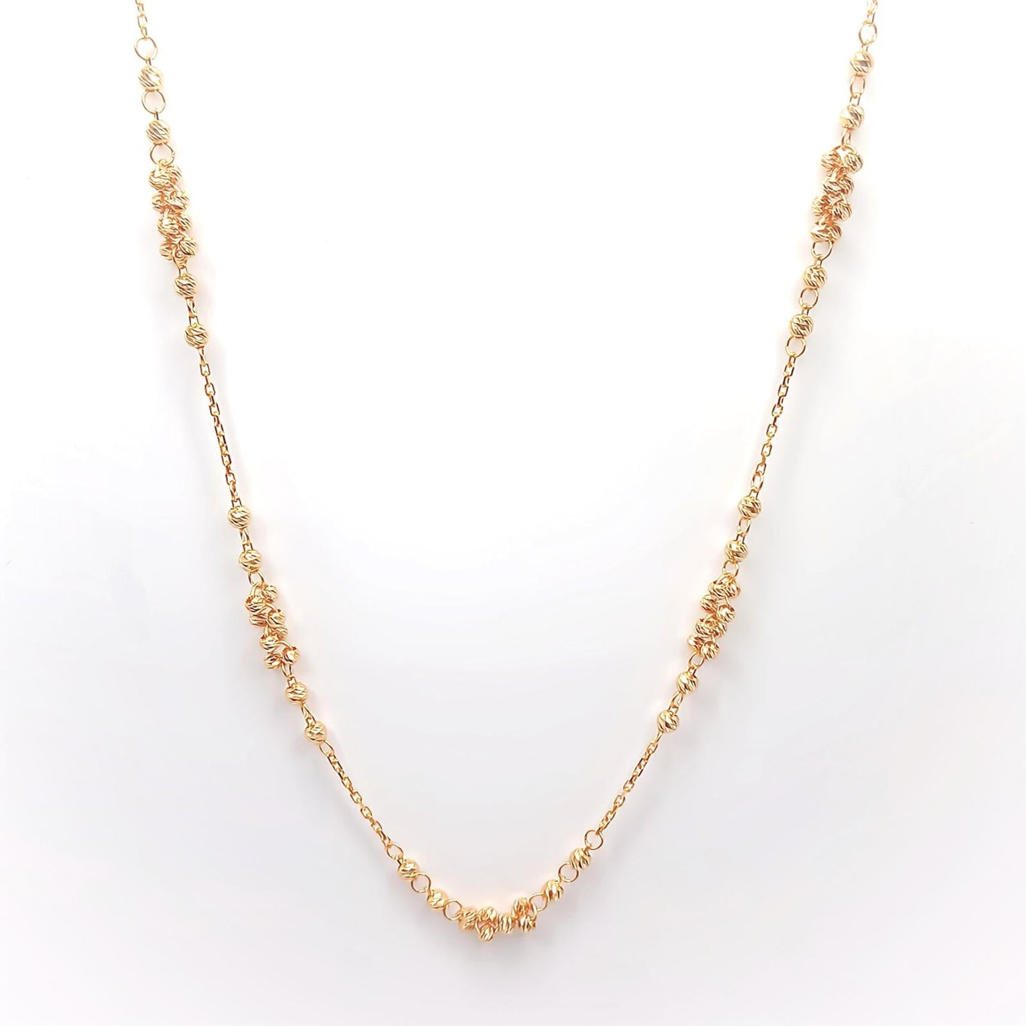 22K / 916 Gold - Ball Cable Necklace - 7.15 gm