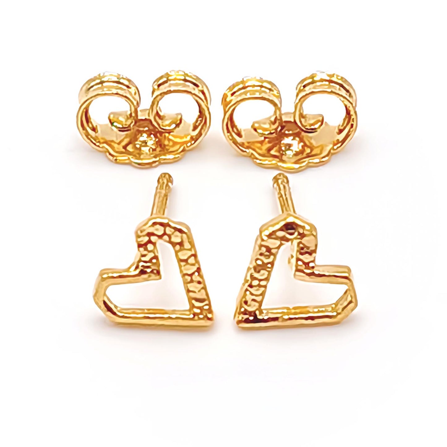22K / 916 Gold - Ear Studs Single Heart - 1.1 gm