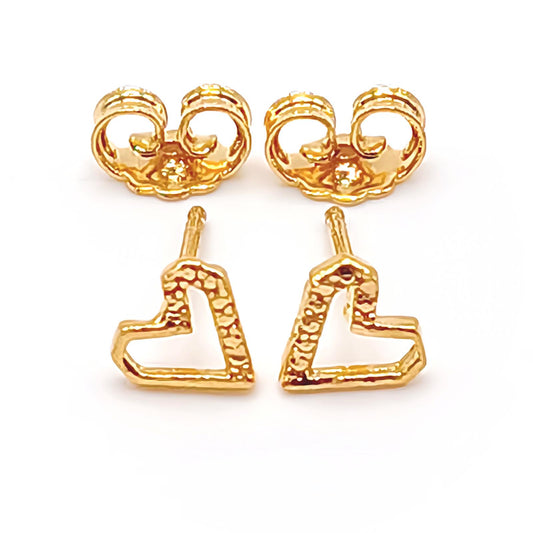 22K / 916 Gold - Ear Studs Single Heart - 1.1 gm