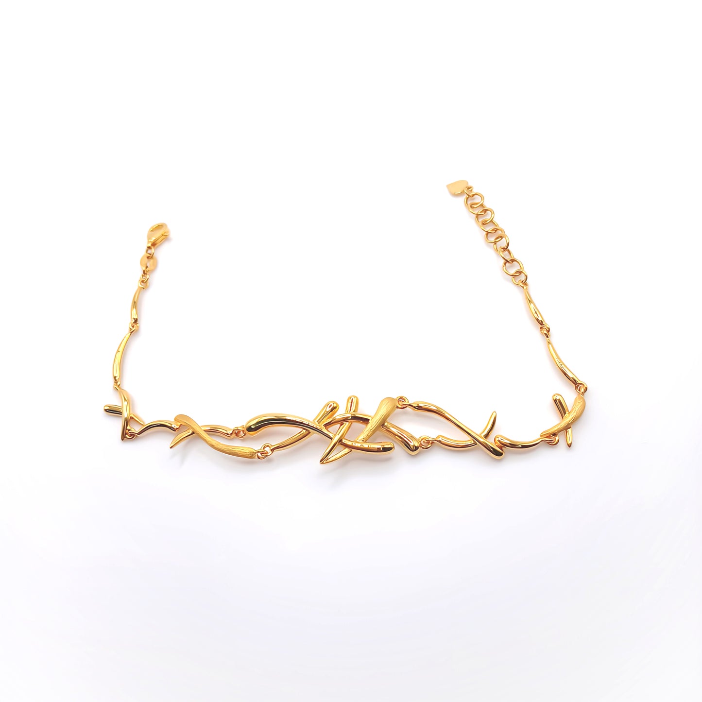 22K / 916 Gold - Inspire Chieti Criss Cross Swastika Bracelet - 10.64 gm