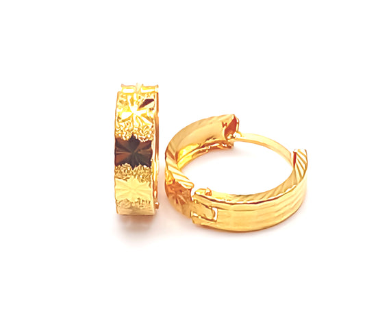 22K / 916 Gold - D/Cut Round Clip Earring - 2.52 gm
