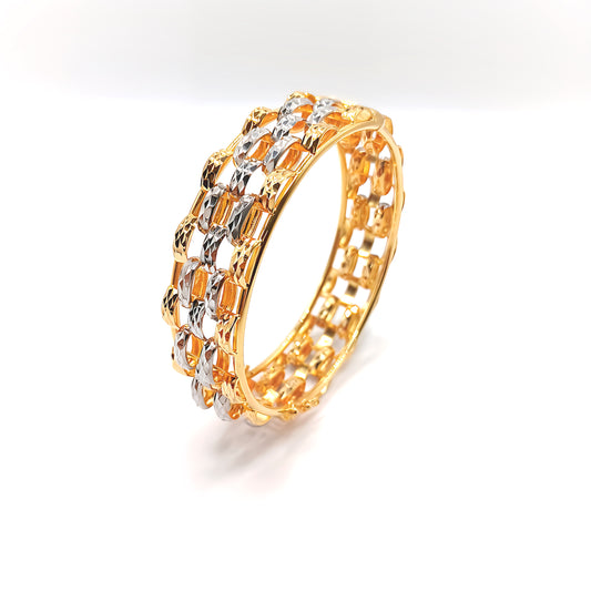 22K / 916 Gold - 2 Tones Laser Bracelet - 29.12 gm