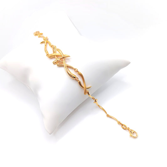 22K / 916 Gold - Inspire Chieti Criss Cross Swastika Bracelet - 10.64 gm