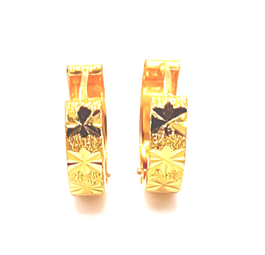 22K / 916 Gold - D/Cut Round Clip Earring - 2.52 gm
