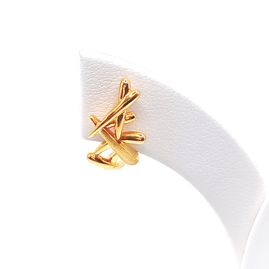 22K / 916 Gold - Inspire Chieti Criss Cross Swastika Earring - 3.84 gm