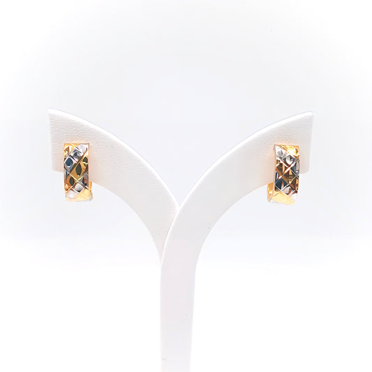 22K / 916 Gold - Inspire Jubilee Double Tone Checker Earring - 2.58 gm