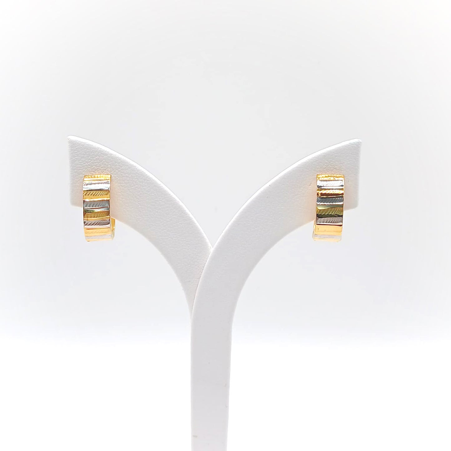 22K / 916 Gold - Inspire Jubilee Double Tone Stripe Earring - 2.70 gm