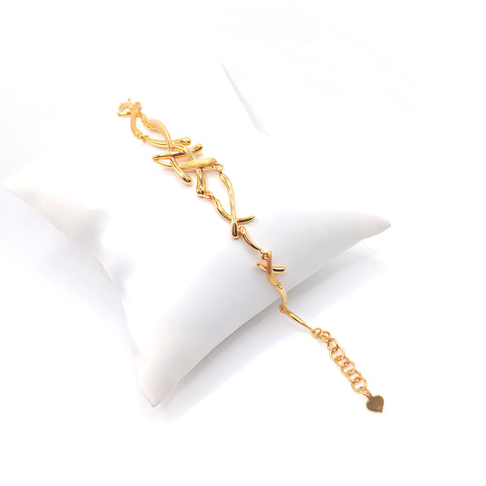 22K / 916 Gold - Inspire Chieti Criss Cross Swastika Bracelet - 10.64 gm