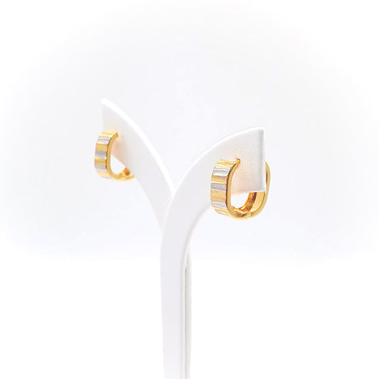 22K / 916 Gold - Inspire Jubilee Double Tone Stripe Earring - 2.70 gm