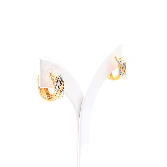 22K / 916 Gold - Inspire Jubilee Double Tone Checker Earring - 2.58 gm