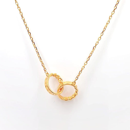 22K / 916 Gold - Double Round Halo Necklace - 4.71 gm