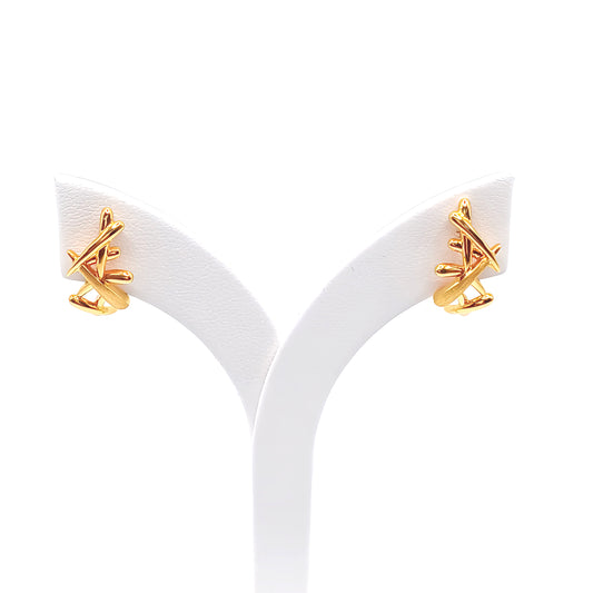 22K / 916 Gold - Inspire Chieti Criss Cross Swastika Earring - 3.84 gm