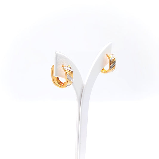 22K / 916 Gold - Inspire Jubilee Double Tone Stripe Earring - 2.69 gm