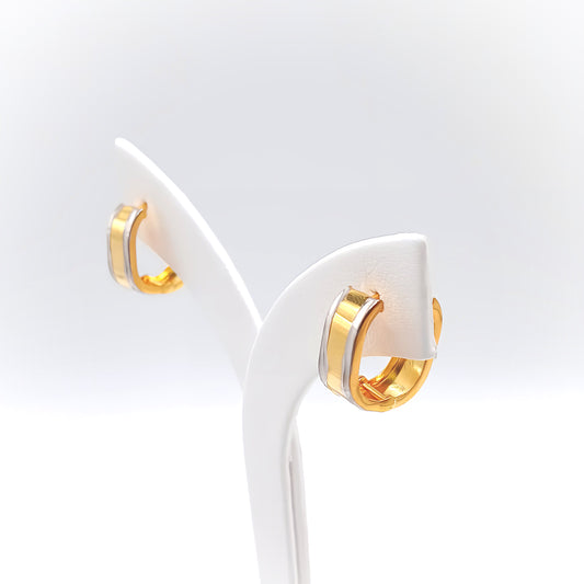 22K / 916 Gold - Inspire Jubilee Double Tone Stripe Earring - 2.68 gm