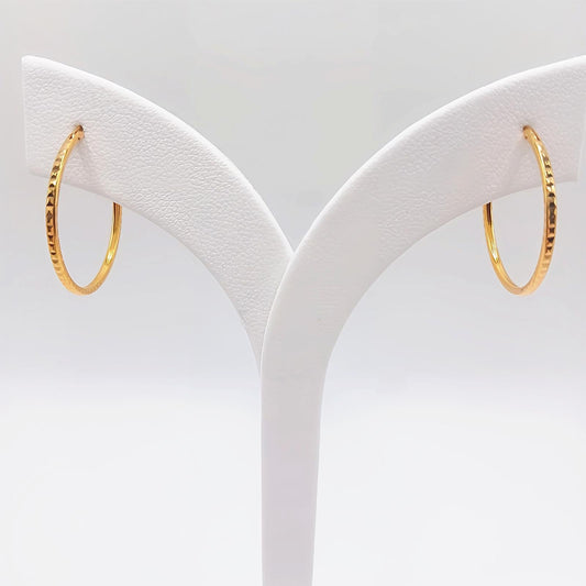 22K / 916 Gold - Round Continental Earring - 1.28 gm