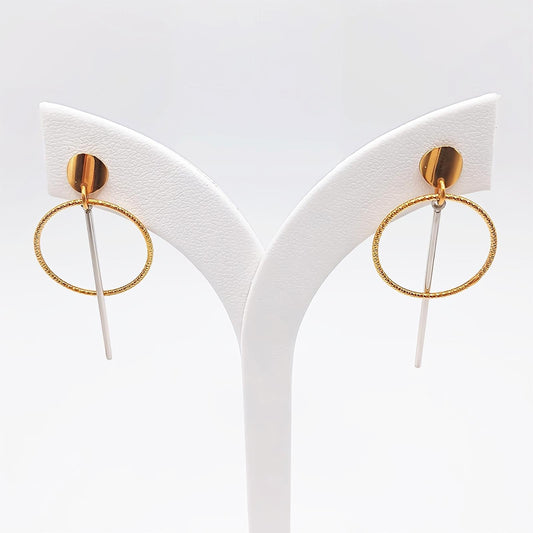 22K / 916 Gold - Inspire 2 Tones Pendulous Earring - 2.48 gm