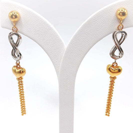 22K / 916 Gold - Inspire 2 Tones Pendulous Earring - 6.15 gm