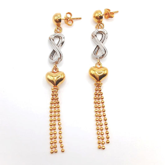 22K / 916 Gold - Inspire 2 Tones Pendulous Earring - 6.15 gm