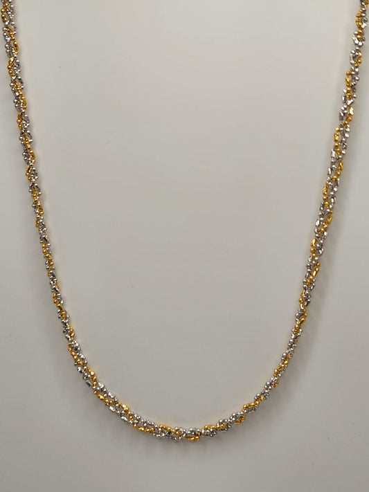 22K / 916 Gold - Ivry 2 Tones Braid Ball Necklace - 13.69 gm