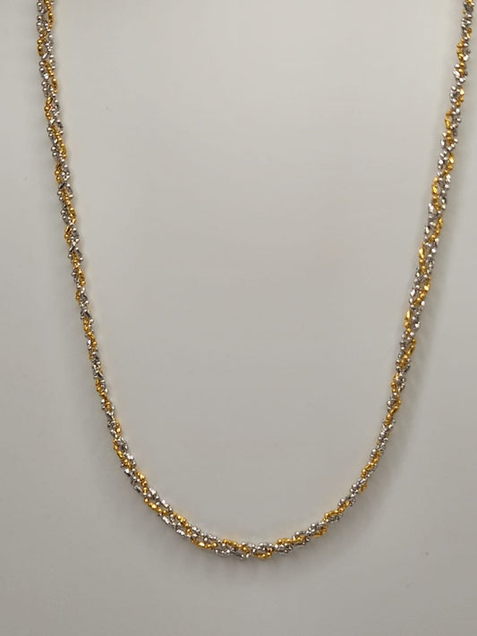 22K / 916 Gold - Ivry 2 Tones Braid Ball Necklace - 13.69 gm