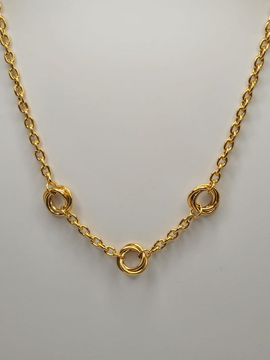 22K / 916 Gold - Ivry Combe 3 Circles Necklace - 11.80 gm