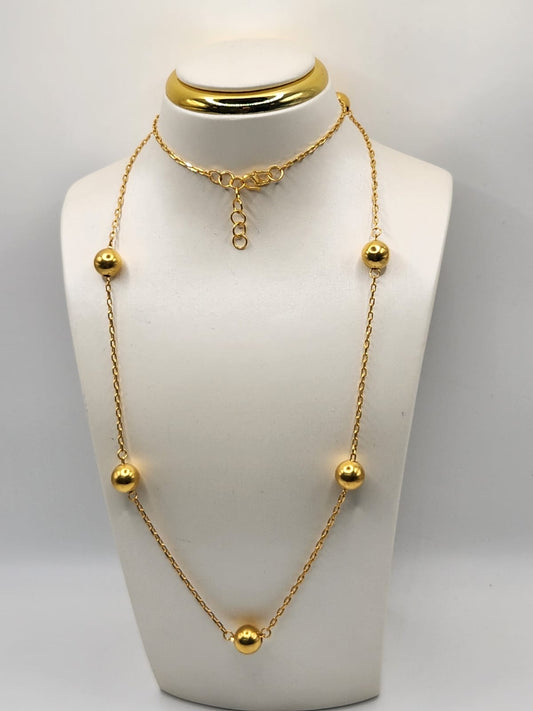 22K / 916 Gold - Ivry Chelsea Modest Ball Necklace - 15.40 gm